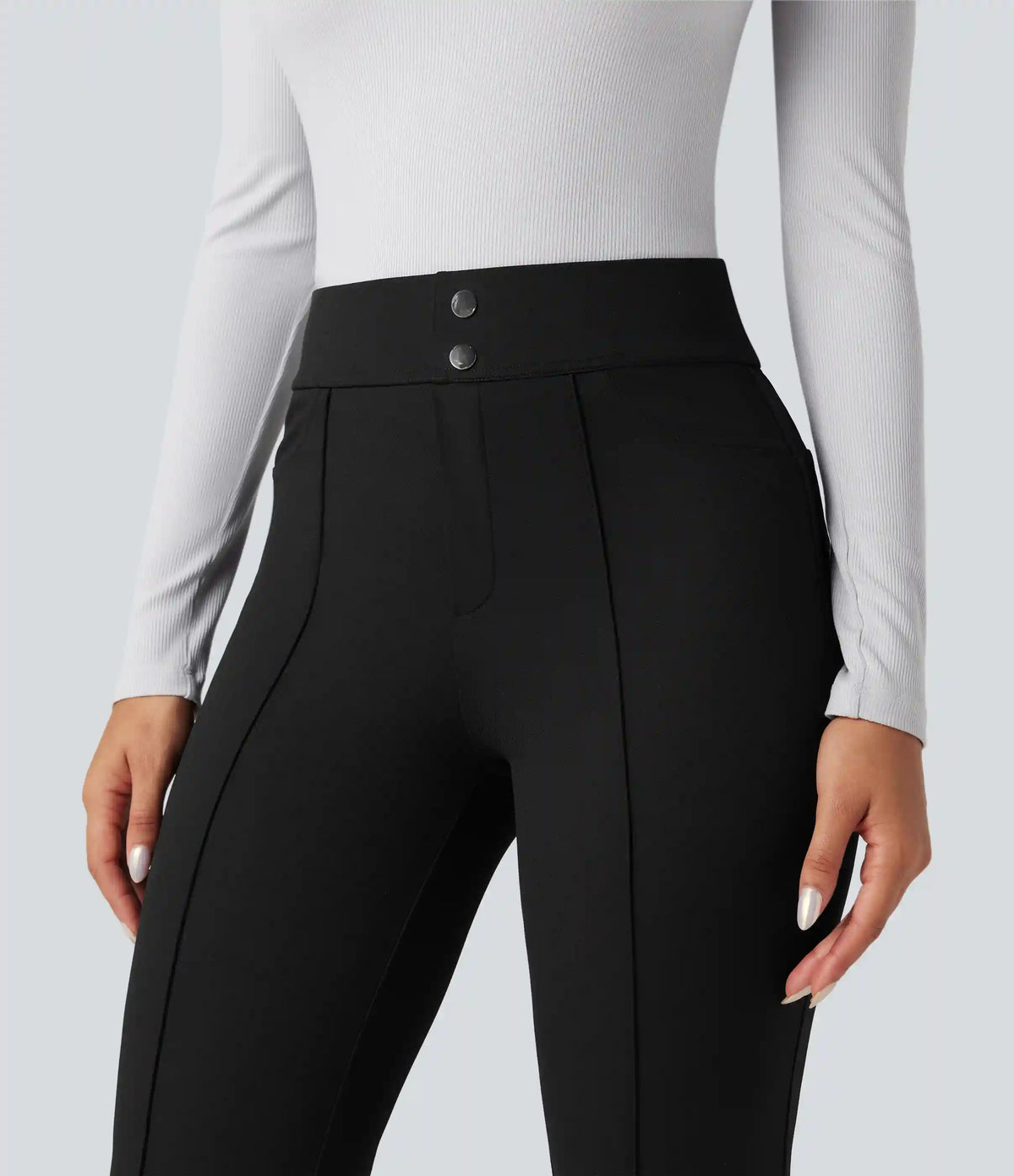 Halara Flex™ High Waisted Tummy Control Herringbone Work Flare Pants with Pockets