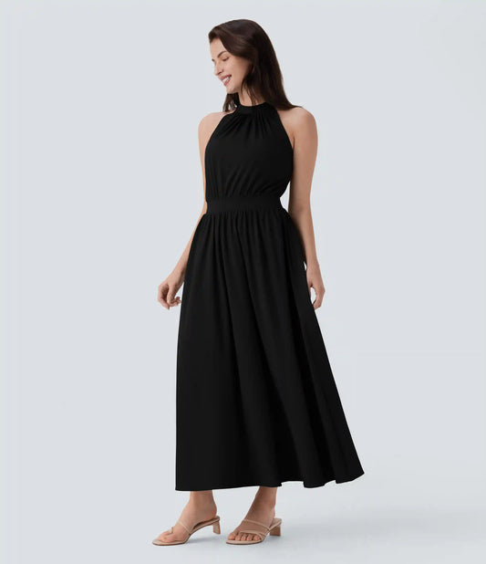 Breezeful™ Sleeveless Keyhole Back Flowy Quick Dry Maxi Dress