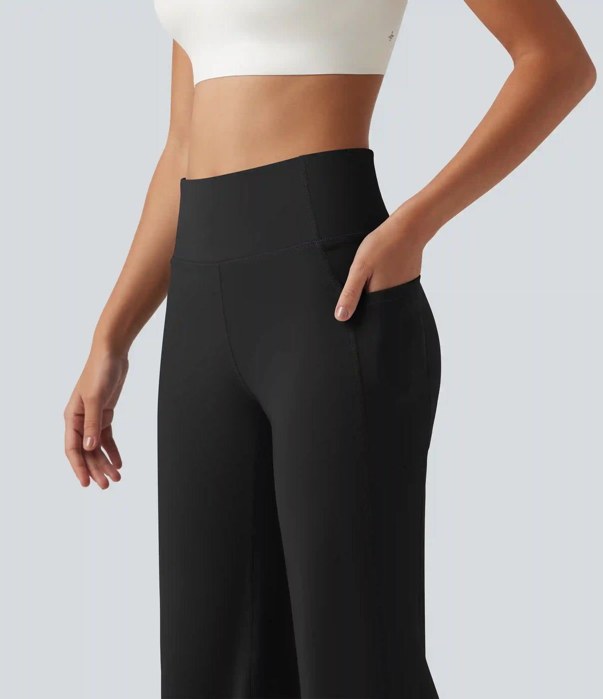 Halara Flex™ DayStretch High Waisted Tummy Control Gathered Hem Yoga Pants with Pockets