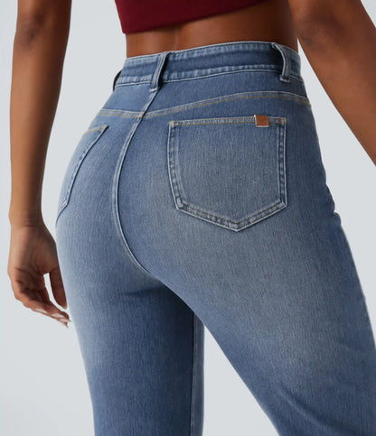 Halara Flex™ High Waisted Tummy Control Washed Casual Slim Jeans with Pockets