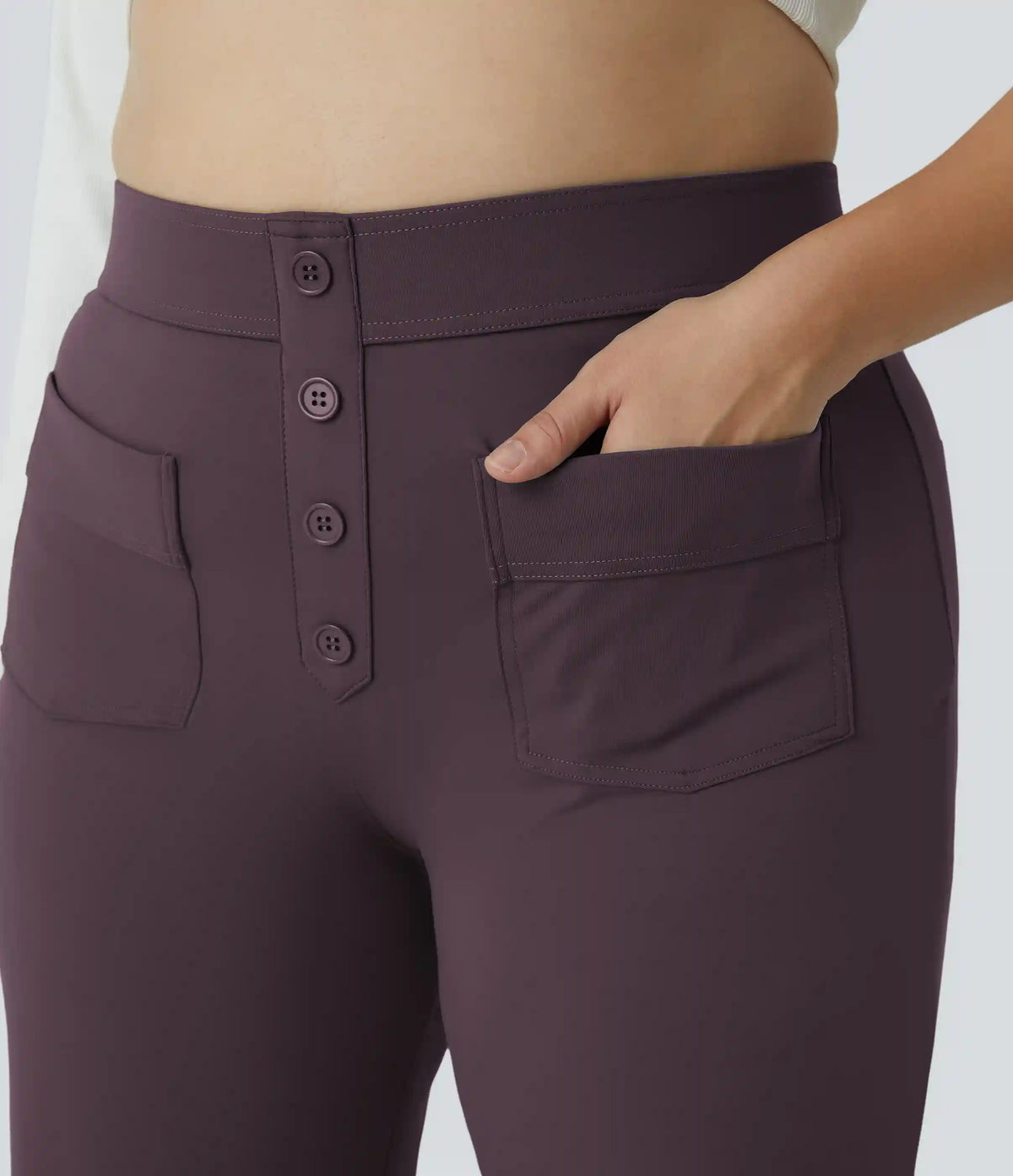 DayStretch High Waisted Pockets Straight Leg Casual Plus Size Pants