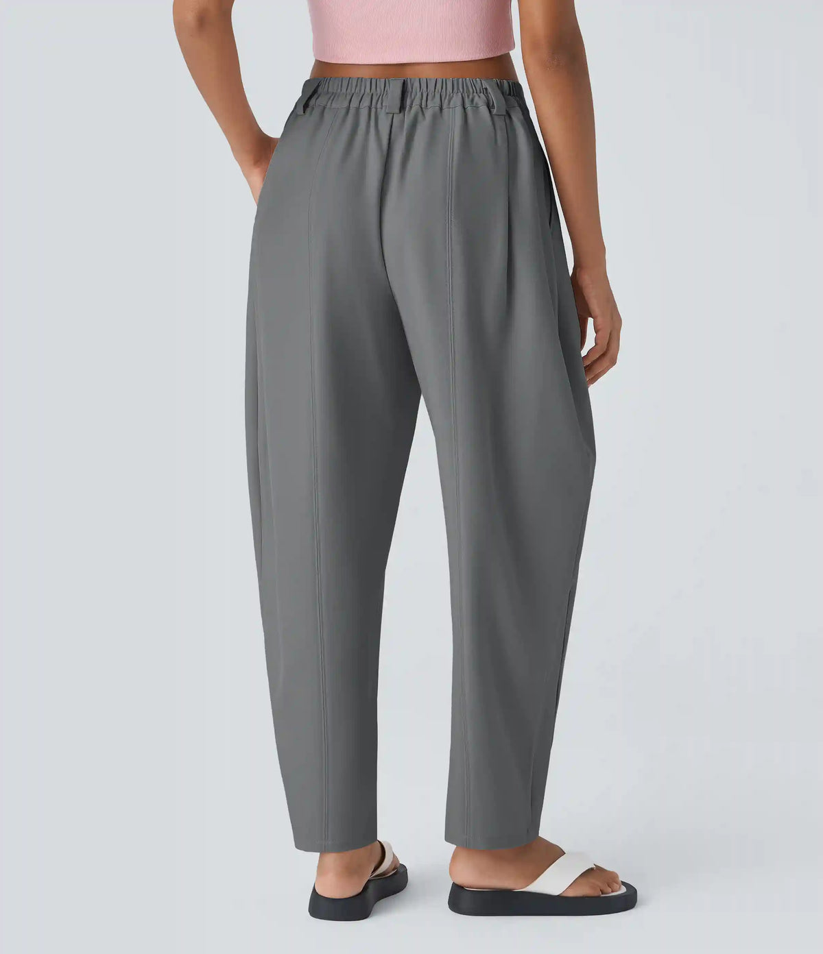 Mid Rise Pocket Barrel Leg Baggy Work Pants