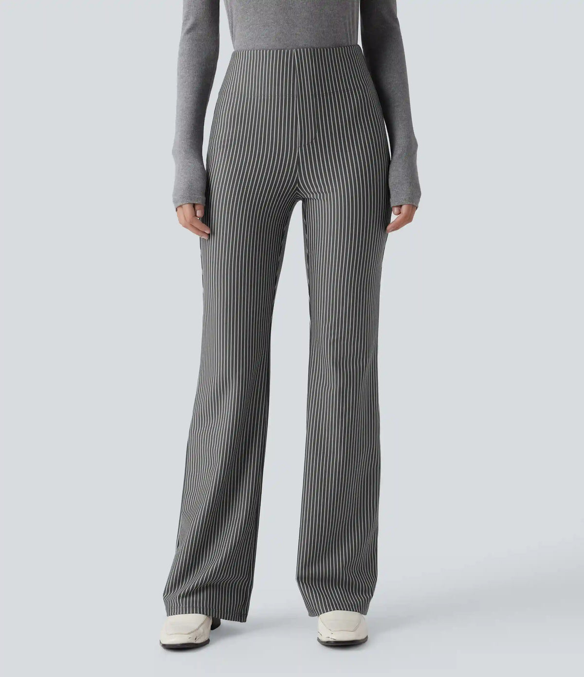 Halara Flex™ High Waisted Striped Work Flare Pants with Pockets