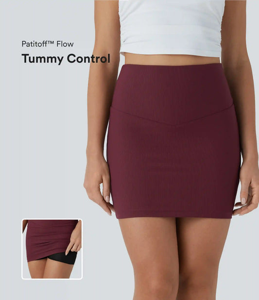 Patitoff™ Flow Pet Hair Resistant High Waisted Tummy Control 2-in-1 Bodycon Mini Casual Skirt