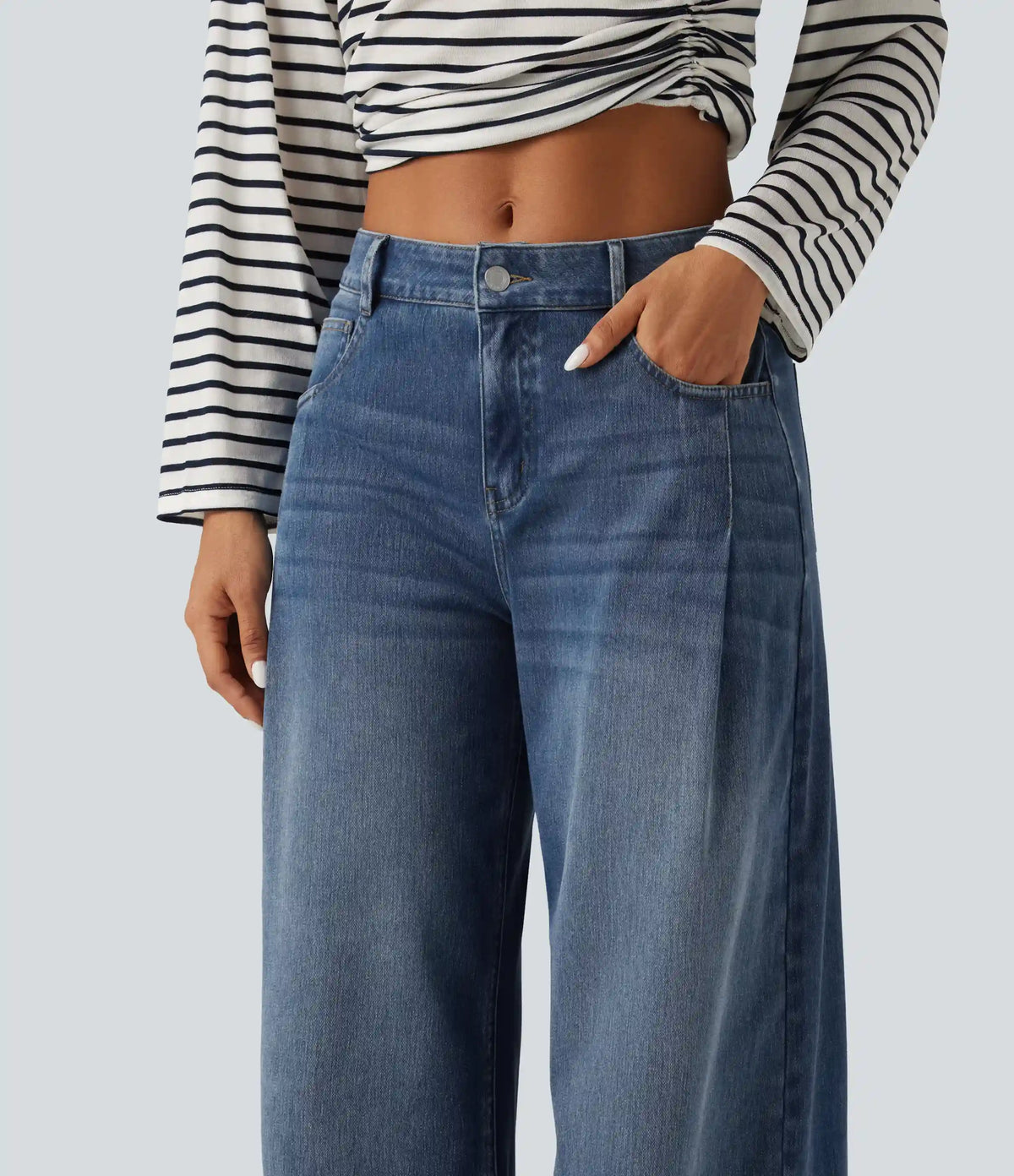 Halara Flex™ Mid Rise Baggy Casual Jeans with Pockets
