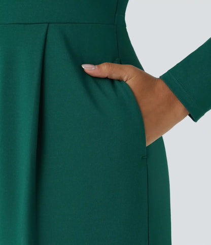Long Sleeve Pocket Wide Leg Jumpsuit-Easy Peezy