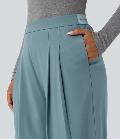Breezeful™ High Waisted Wide Leg Quick Dry Work Pants with Pockets