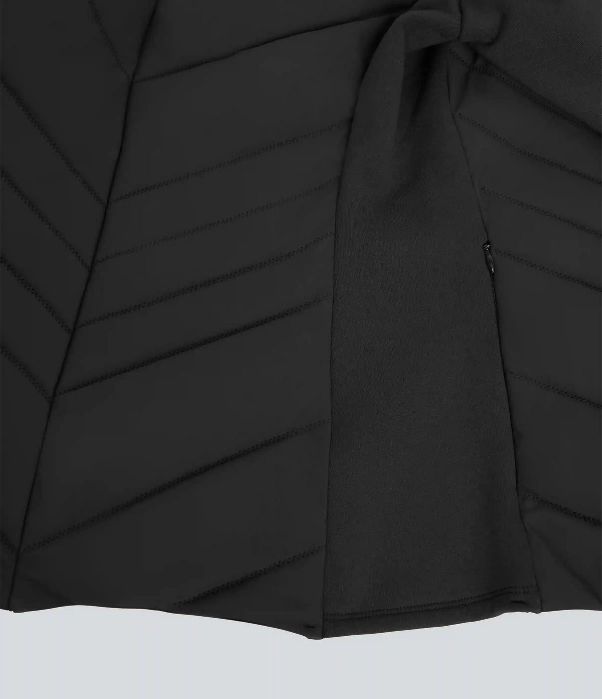 PuffFlex Stand Collar Zipper Long Sleeve Running Quilted Jacket with Pockets