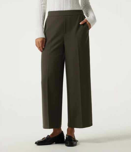 Mid Rise Straight Leg Work Pants with Pockets