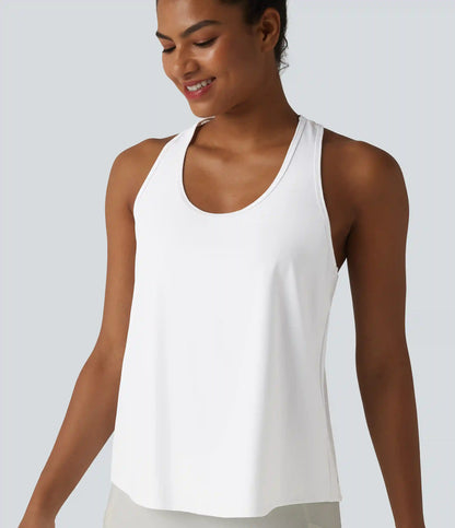 SoftlyZero™ Airy Racerback Contrast Lace InstantCool Workout Tank Top