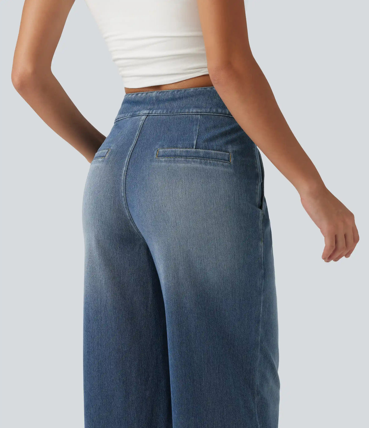 Halara Flex™ High Waisted Wide Leg Casual Jeans with Pockets