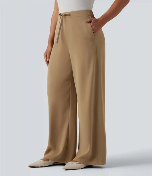 Halara Flex™ High Waisted Drawstring Wide Leg Work Pants with Pockets