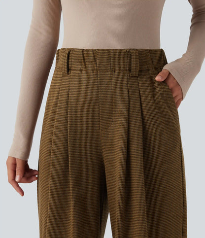 Halara Flex™ High Waisted Houndstooth Work Baggy Pants with Pockets