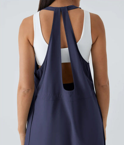 Breezeful™ Pockets Drawstring 2-Piece Quick Dry Mini Hiking Active Dress