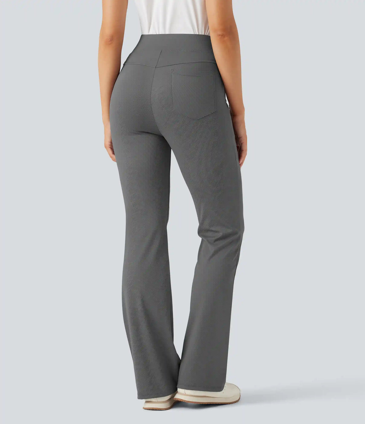 High Waisted Pockets Quick Dry Golf Flare Pants-Golf Tee Pocket-UPF40+