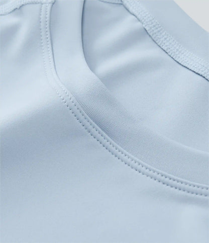 Solid Thumb Hole Cropped Yoga Sports Top