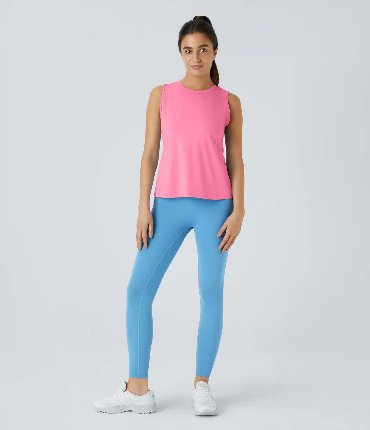 Cut Out Crossover Hem Solid Yoga Tank Top