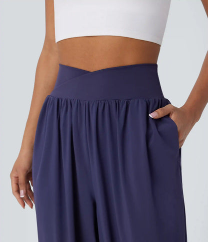 Breezeful™ Crossover High Waisted Pockets Quick Dry Yoga Joggers