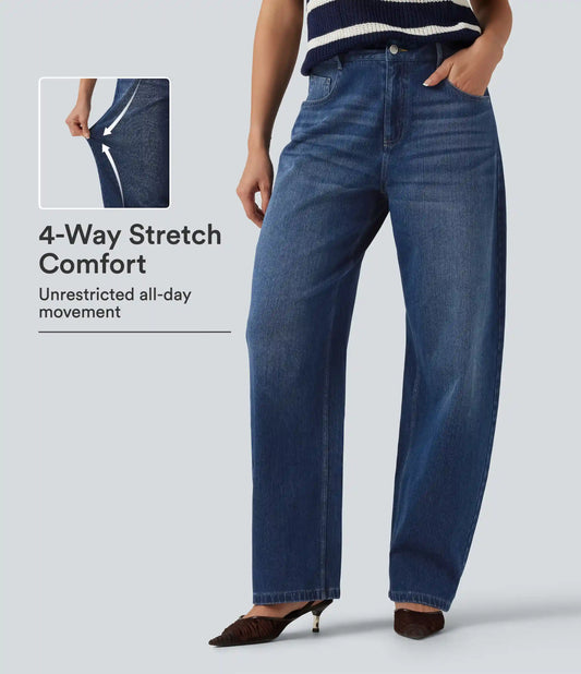 Halara Flex™ Mid Rise Barrel Leg Casual Jeans with Pockets
