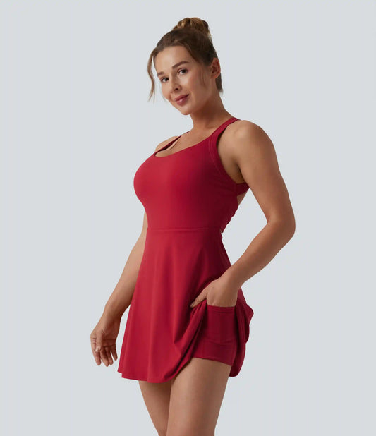 SoftlyZero™ Airy Backless Twisted InstantCool Dance Active Dress-Easy Peezy Edition DD-F Cups