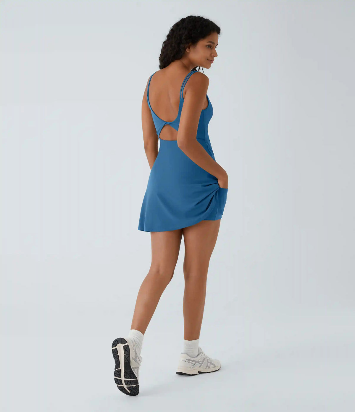 SoftlyZero™ Plush Double Straps 2-Piece Pocket Slip Dance Active Dress A-D Cups