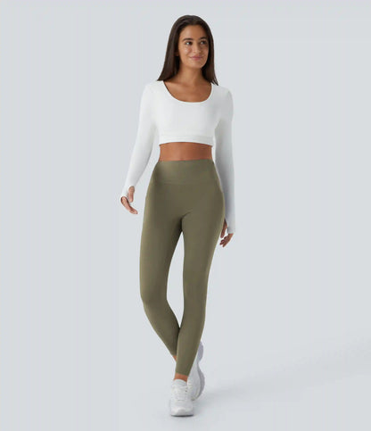SoftlyZero™ Plush Thermal High Waisted Pocket Skinny 7/8 Yoga Leggings