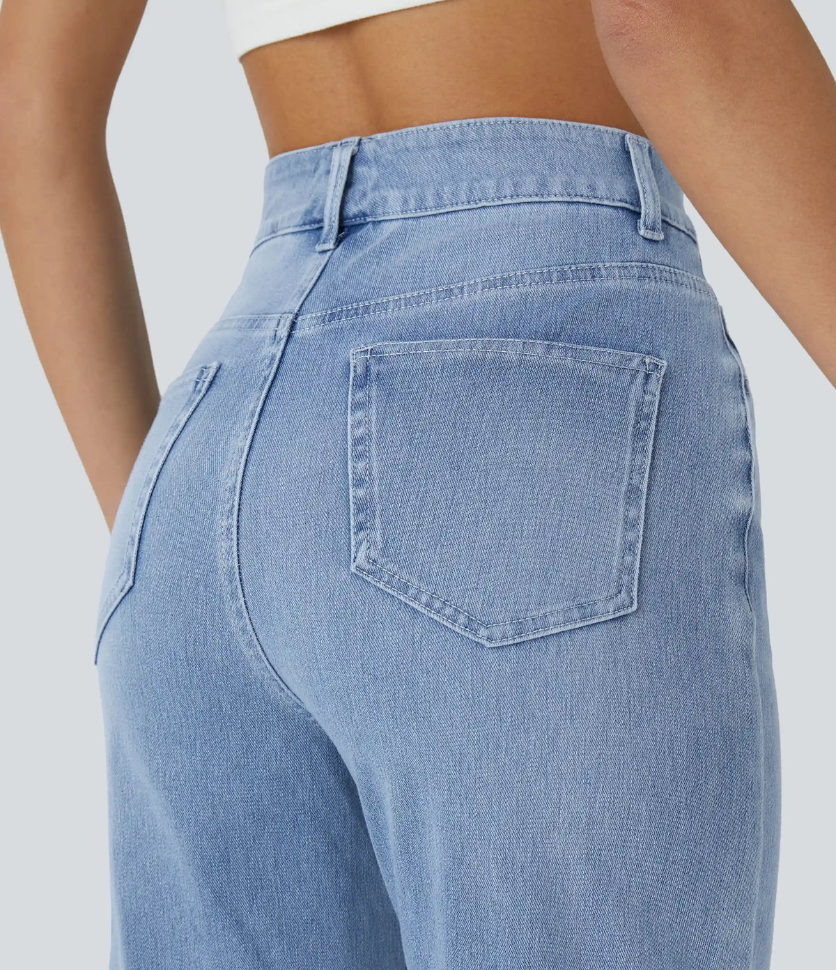 Halara Flex™ High Waisted Pockets Straight Leg InstantCool Washed Casual Jeans