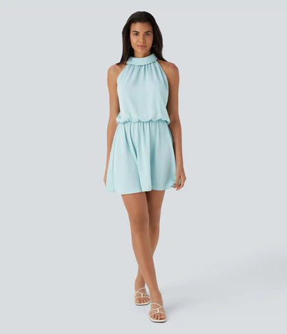 Halter Flowy Mini Dress