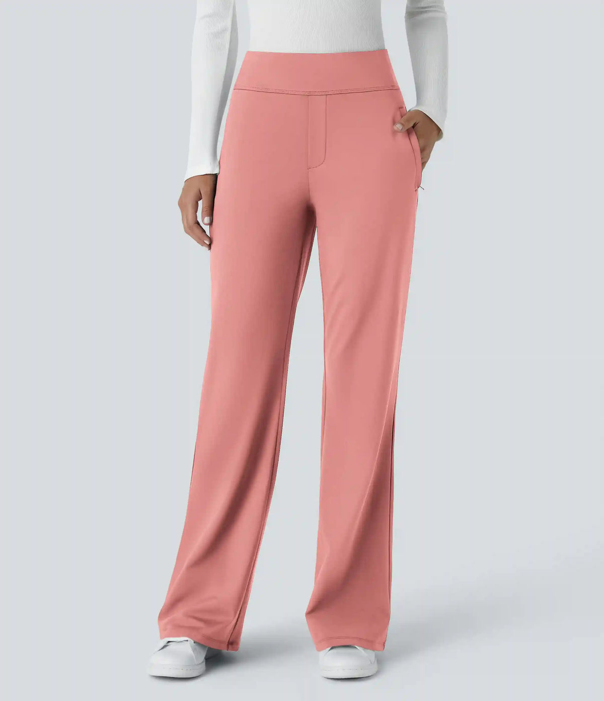 Halara Flex™ DayStretch Mid Rise Side Zipper Pocket Work Flare Pants