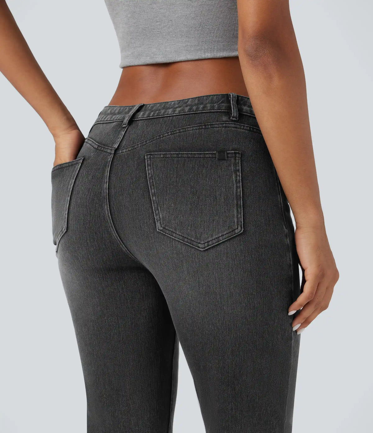 Halara Flex™ Mid Rise Slim 7/8 Causal Jeans with Pockets