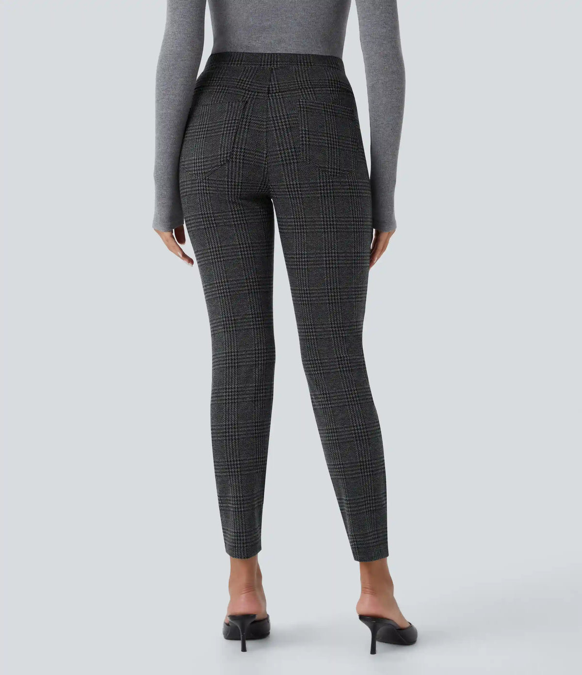 Halara Flex™ High Waisted Pocket Houndstooth Plaid Skinny Work Pants