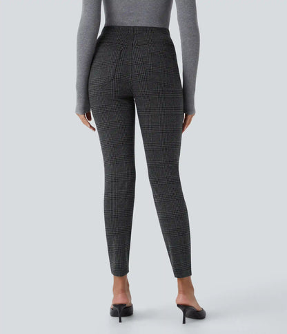 Halara Flex™ High Waisted Pocket Houndstooth Plaid Skinny Work Pants