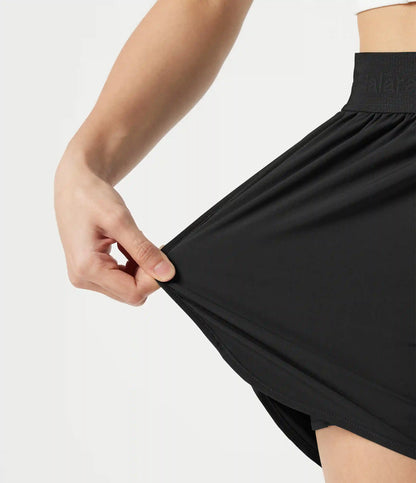 Breezeful™ High Waisted Contrast Mesh 2-in-1 Quick Dry Workout Shorts 3'' with Pockets