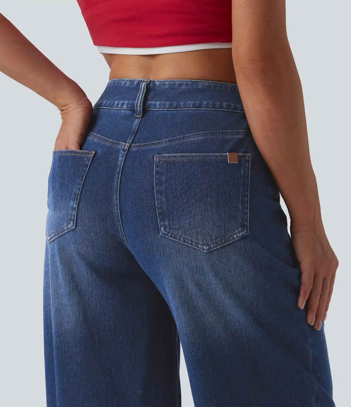 Halara Flex™ Mid Rise Wide Leg Casual Jeans with Pockets