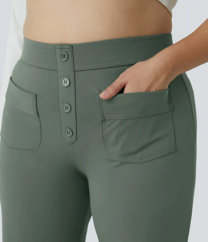 DayStretch High Waisted Pockets Straight Leg Casual Plus Size Pants