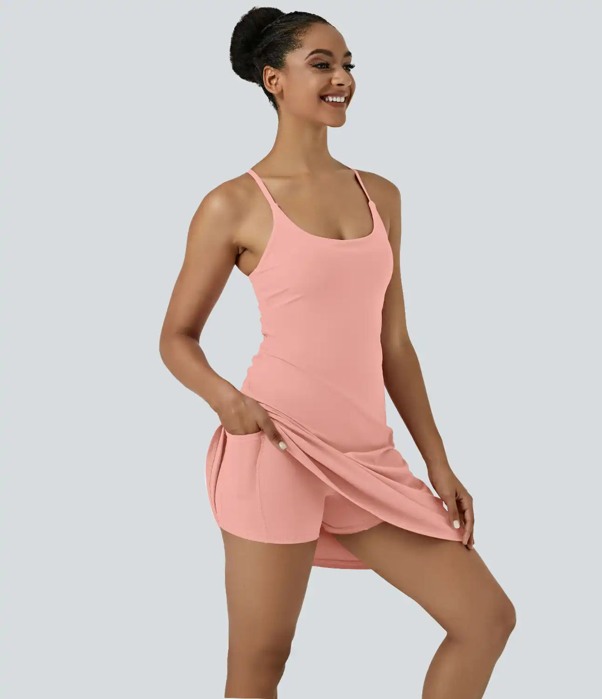 SoftlyZero™ Airy Cut Out 2-in-1 Pocket InstantCool Longer Active Dress