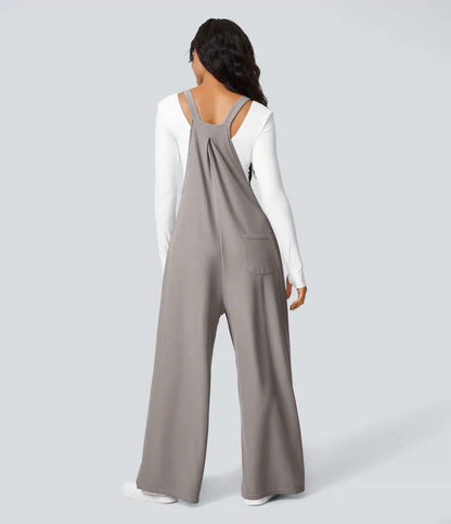 Pockets Waffle Casual Overalls