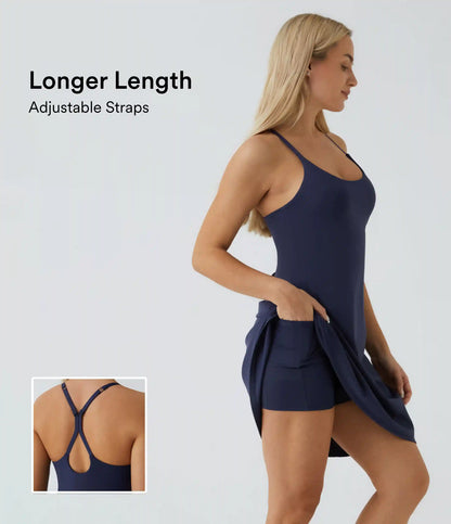 SoftlyZero™ Airy Cut Out 2-in-1 Pocket InstantCool Longer Active Dress