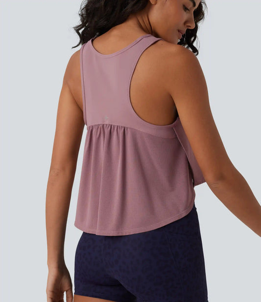 Round Neck Racerback Breathable Mesh InstantCool Quick Dry Running Tank Top-UPF50+