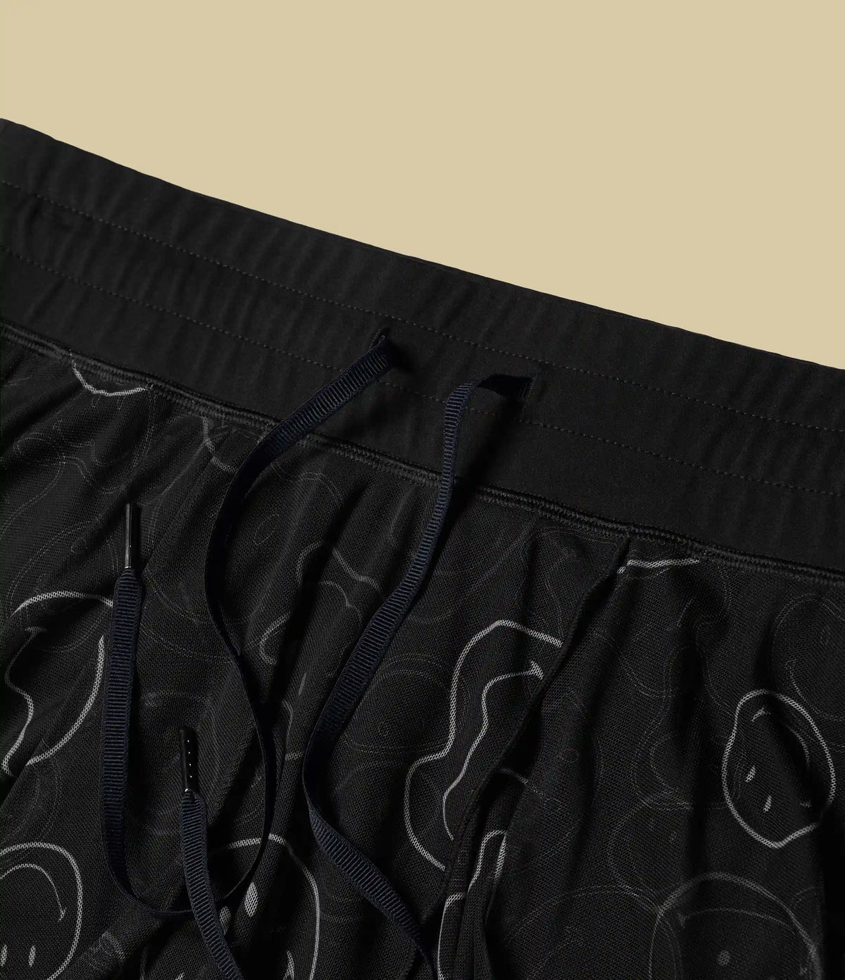 Halara X Smiley® High Waisted Drawstring Contrast Mesh 2-in-1 Flowy Mini Flare Dance Skirt with Pockets