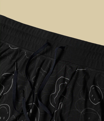 Halara X Smiley® High Waisted Drawstring Contrast Mesh 2-in-1 Flowy Mini Flare Dance Skirt with Pockets