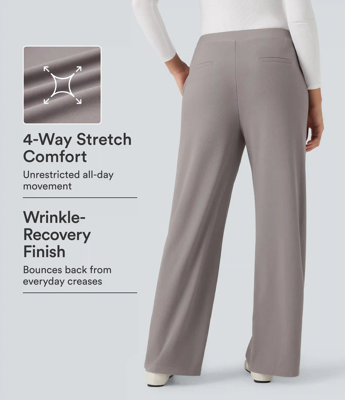 Halara Flex™ High-waisted Micro Waffle Work Baggy Pants with Pockets
