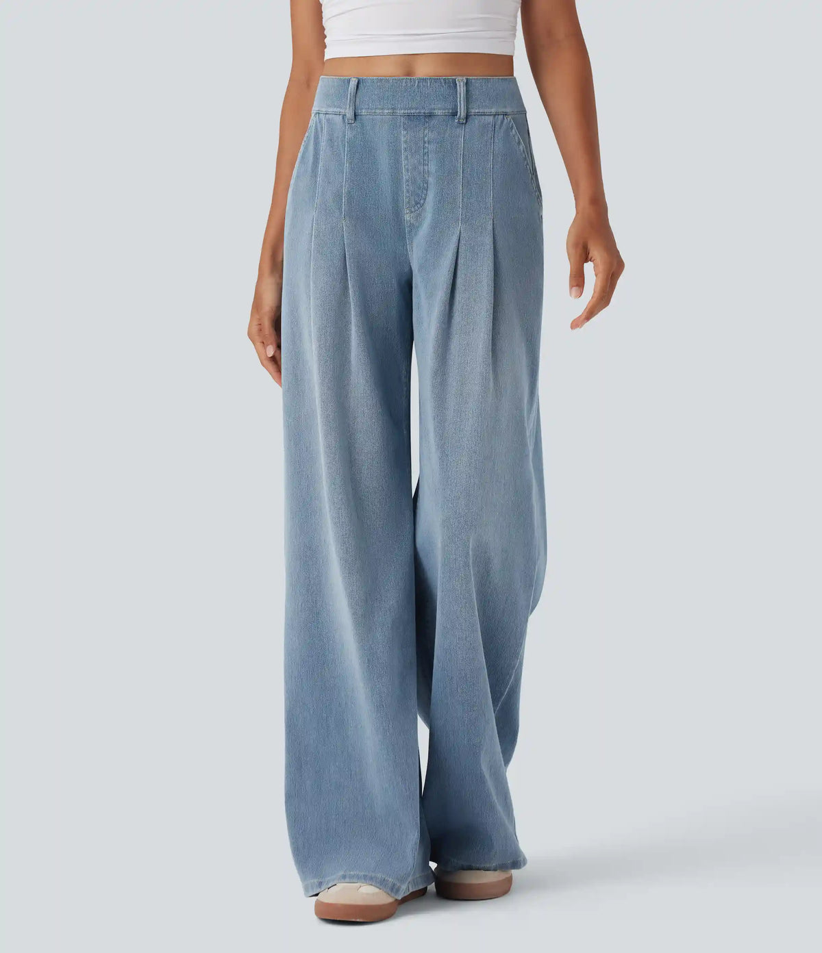Halara Flex™ Mid Rise Wide Leg Casual Jeans with Pockets
