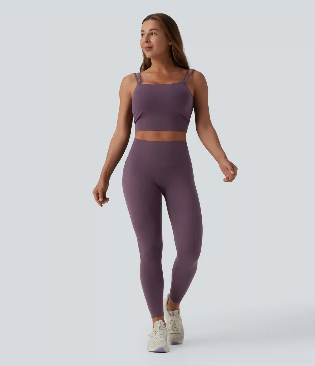 Halara UltraSculpt™ Double Straps Twisted Backless Cropped Built-in Bra Yoga Tank Top DD-F Cups