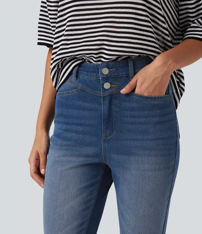Halara Flex™ High Waisted Split Capri Casual Slim Jeans with Pockets