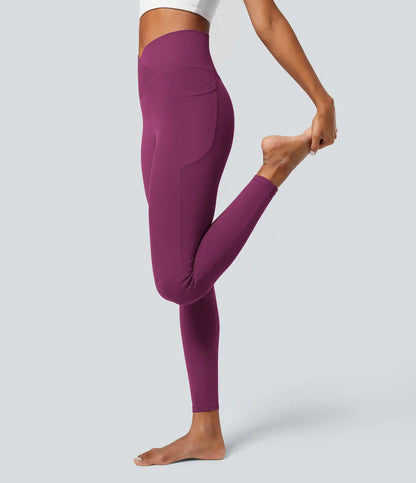 SoftlyZero™ Crossover Pocket Plain Leggings