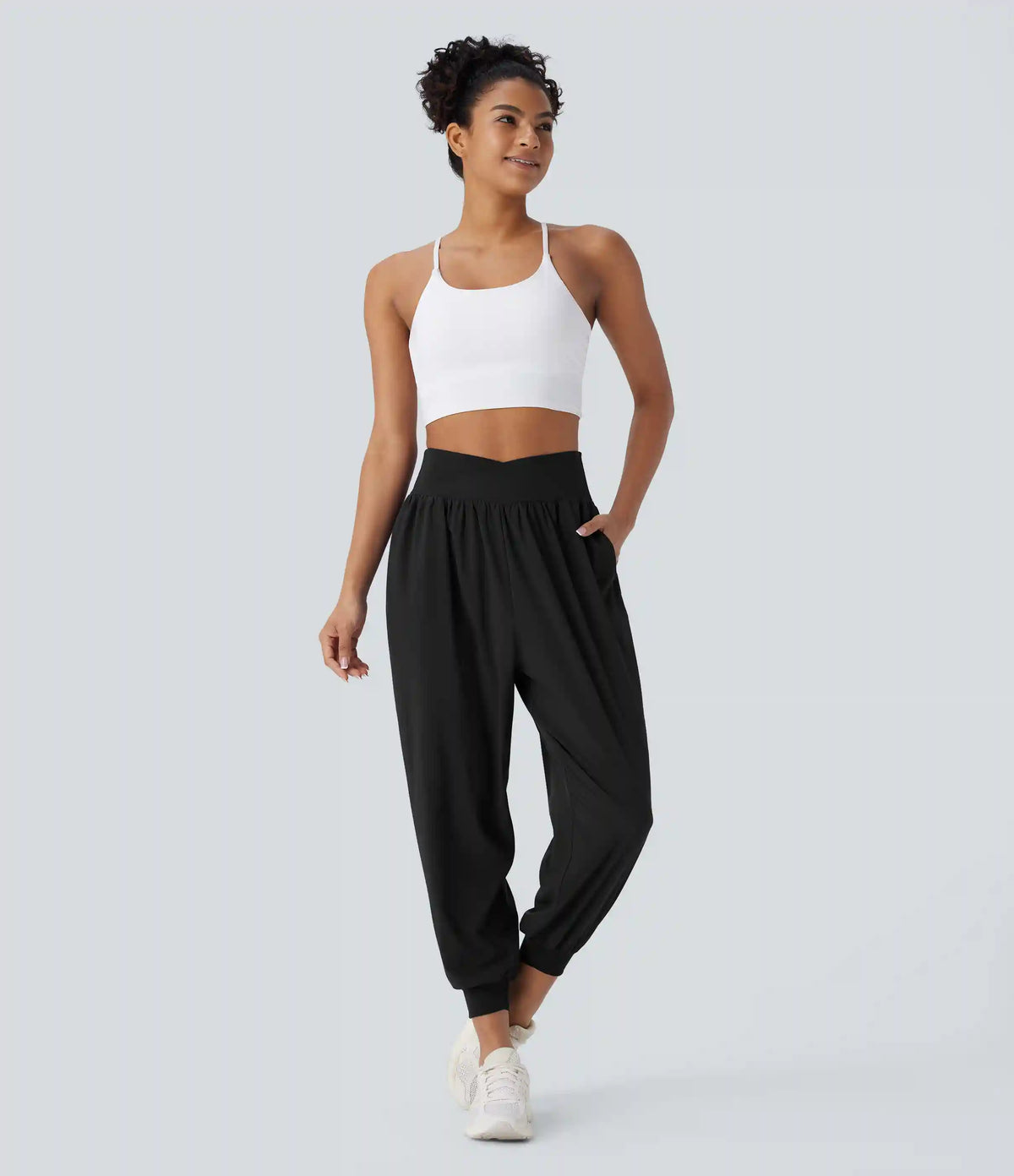 Breezeful™ Crossover High Waisted Pockets Quick Dry Yoga Joggers