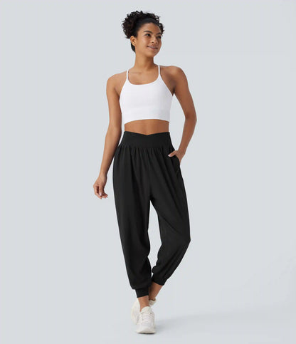 Breezeful™ Crossover High Waisted Pockets Quick Dry Yoga Joggers