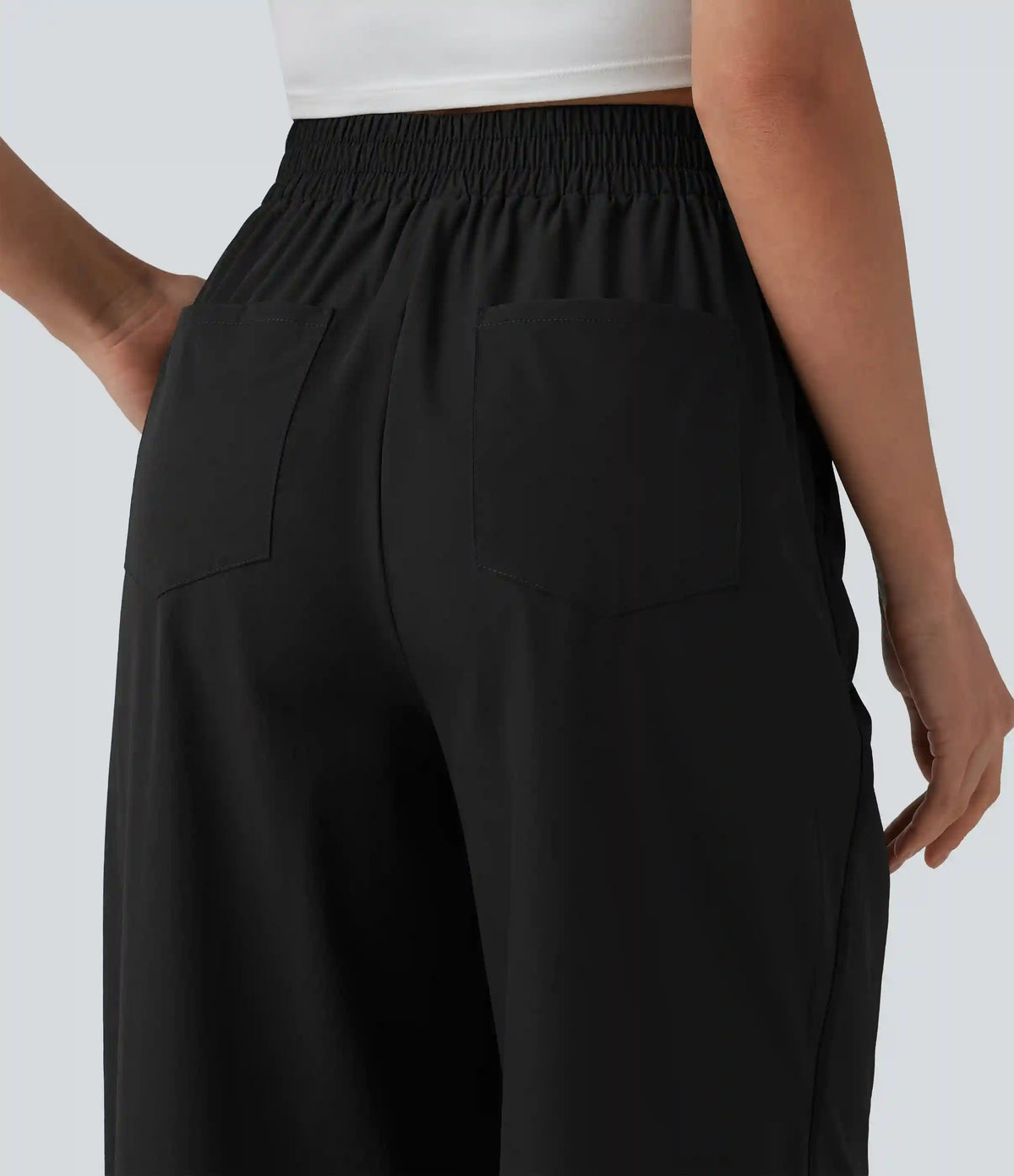 High Waisted Wide Leg Baggy Casual Pants with Pockets