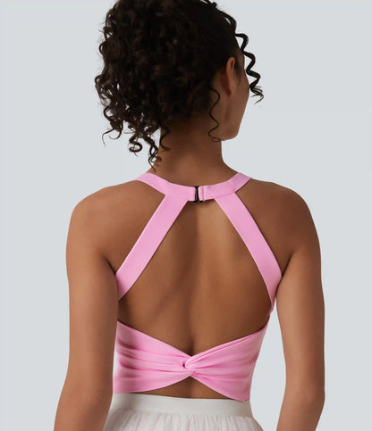 SoftlyZero™ Airy Twisted Backless Adjustable Buckle U-Neck Sleeveless Built-in Bra InstantCool Casual Bodysuit